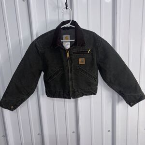 Vintage Carhartt YYJ97 MOS Youth XS (4/5) Detroit Jacket Moss Green USA Made